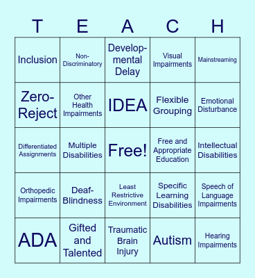 Chapter 12: Inclusion Bingo Card