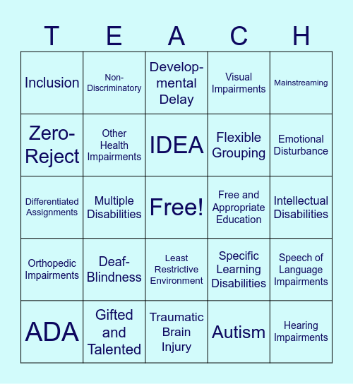 Chapter 12: Inclusion Bingo Card