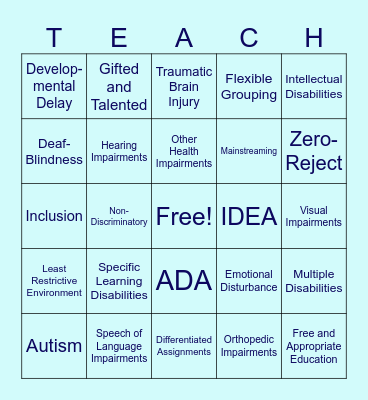 Chapter 12: Inclusion Bingo Card