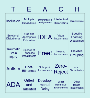 Chapter 12: Inclusion Bingo Card