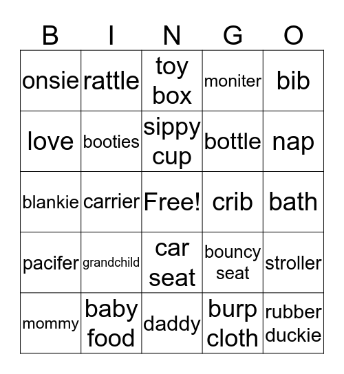 Baby Walter  Bingo Card