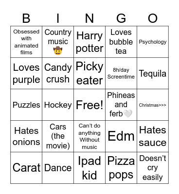 Tracy lore Bingo Card