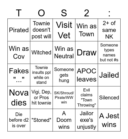 TOS2 Stream Bingo Card