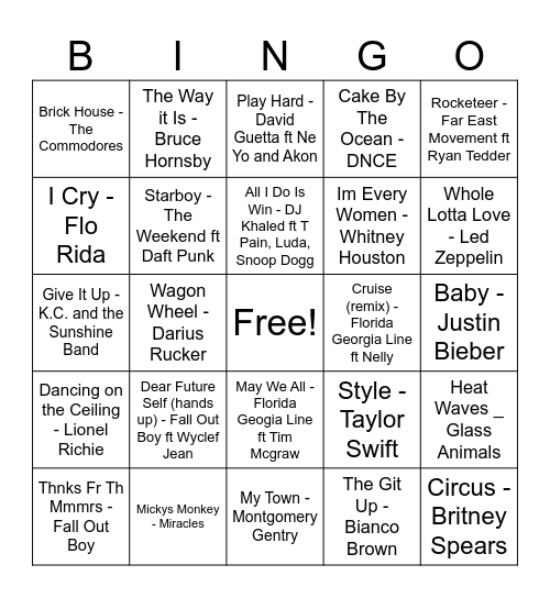 Roberts Mix 1.0 Bingo Card