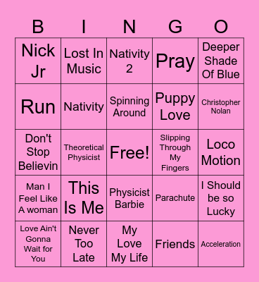 Barbenheimer Bingo Card