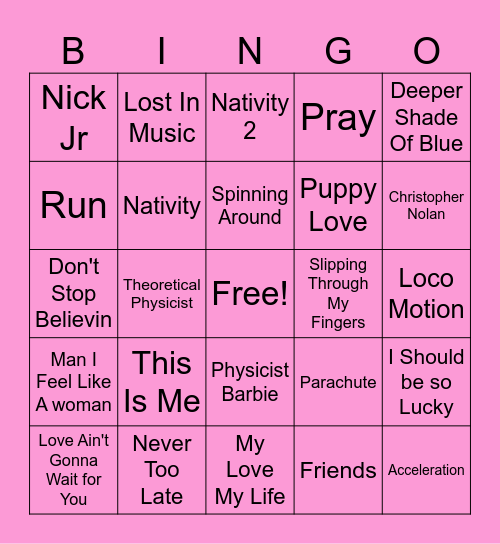 Barbenheimer Bingo Card