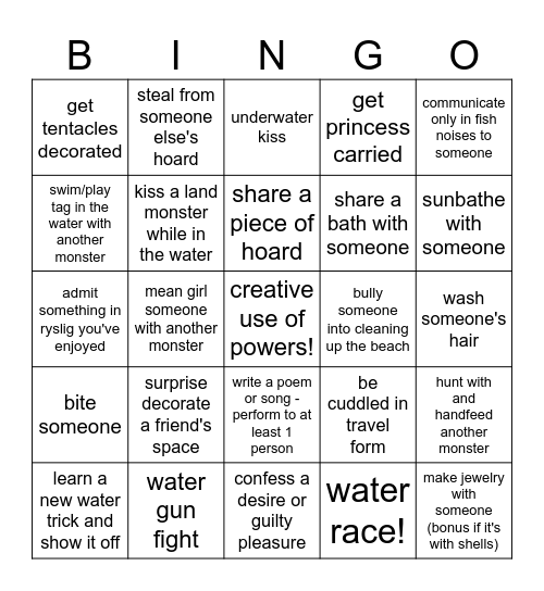 FUGO - JEALOUSY BOOST Bingo Card