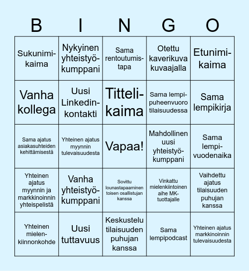 Myynnin ja Markkinoinnin yhteinen suunta 2024 Bingo Card