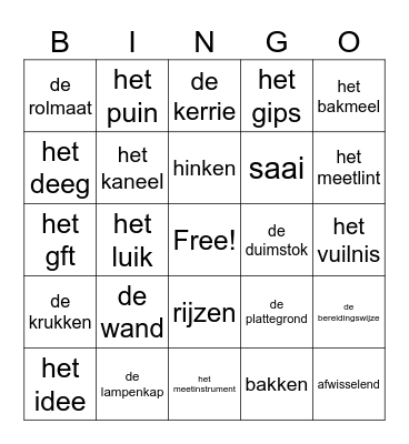 Thema 3 groep 4 Bingo Card