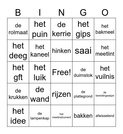 Thema 3 groep 4 Bingo Card