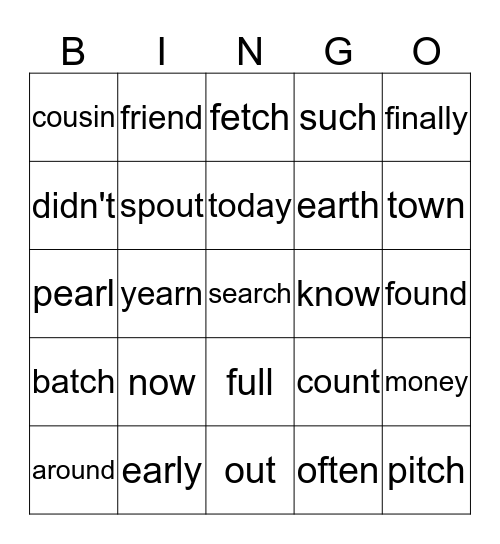 Phonics Fun! Bingo Card