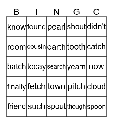 Phonics Fun! Bingo Card