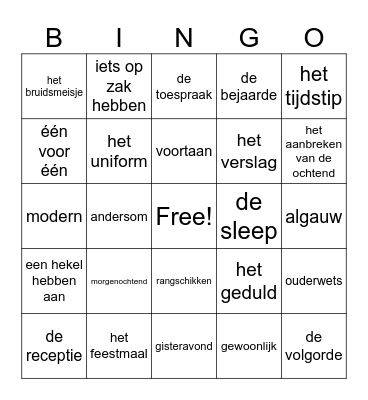 Thema 4 groep 4 Bingo Card