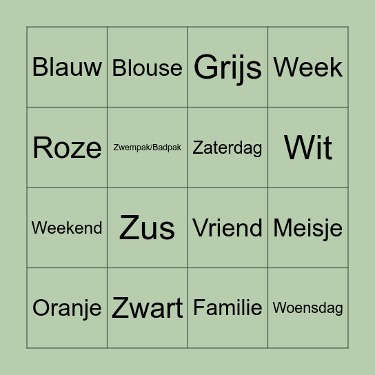 Gebaren Bingo! Bingo Card