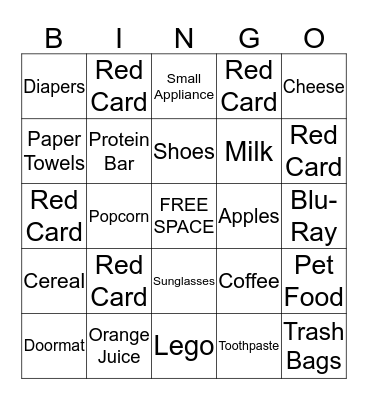 T-2860 Red Card Bingo! Bingo Card