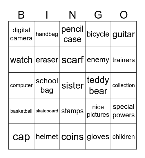 new words! Bingo Card