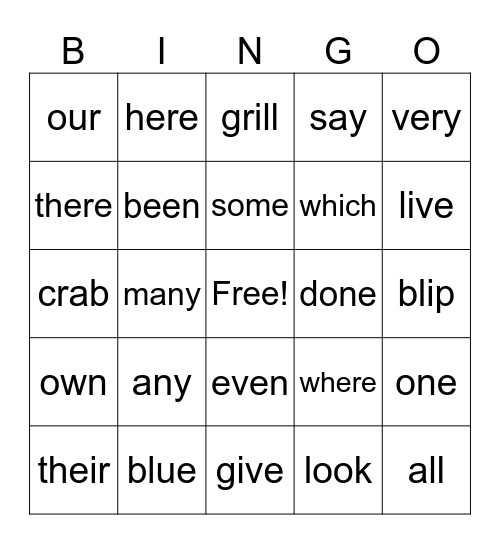 SHINE/ Layer 2 Phonics First Review Bingo Card