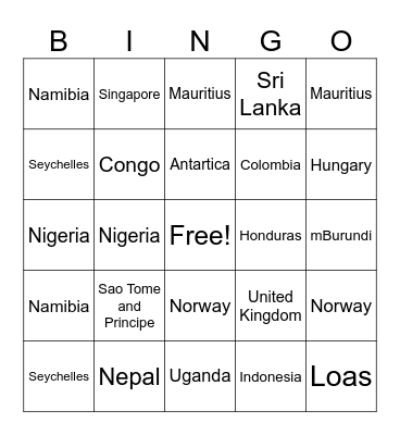 Lorna Bingo Card