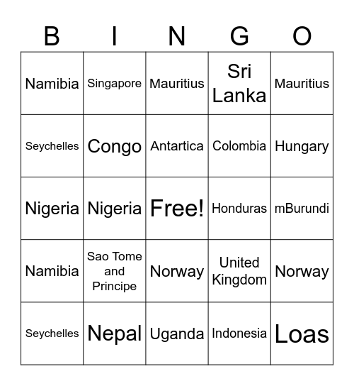 Lorna Bingo Card
