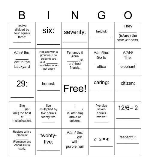 Unit 2 study guide Bingo Card