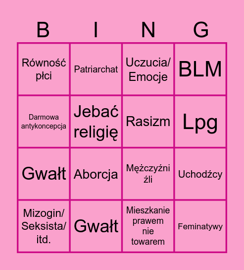 Polska Lewica Bingo Card