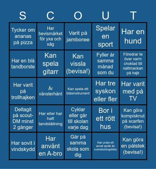 LÄRA KÄNNA VARANDRA - BINGO! Bingo Card