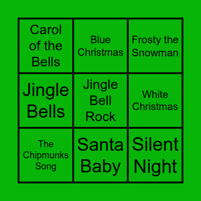 Christmas Song Bingo Card