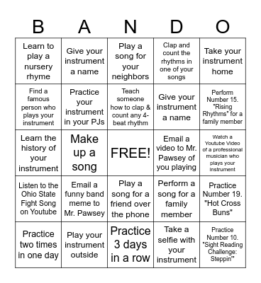 Thanksgiving Break Bingo Card