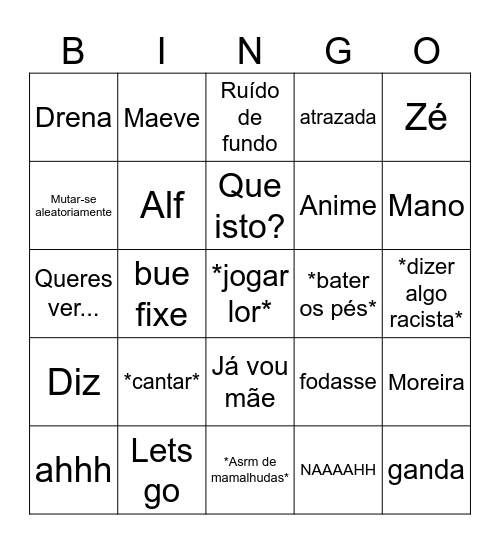 Toma lá Bingo Card