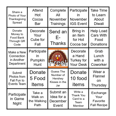 November EE Bingo Card