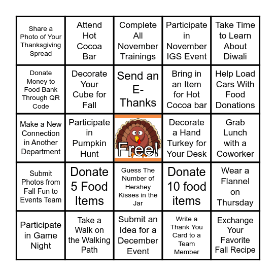 November EE Bingo Card