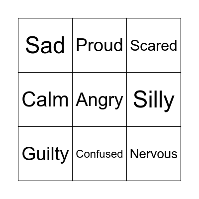 Feelings Bingo Card