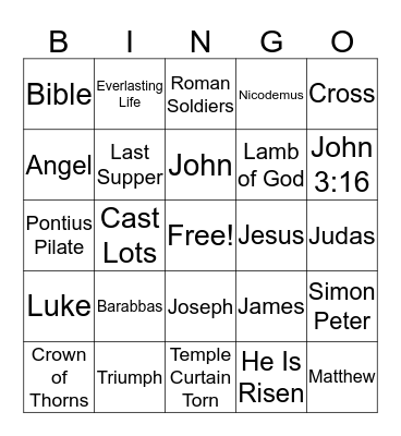 Bible Bingo Card