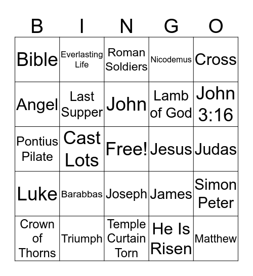 Bible Bingo Card