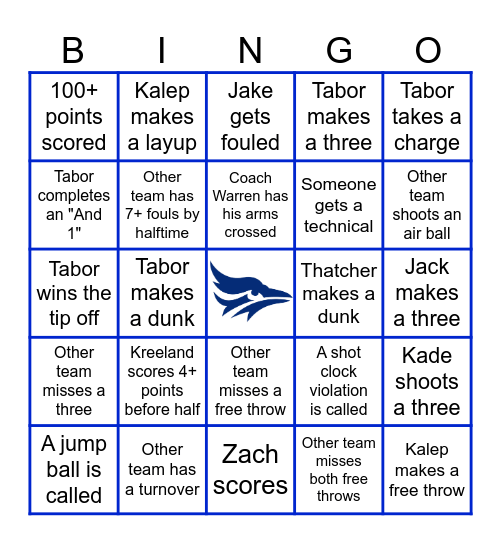 Tabor Classic Bingo Card