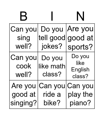 Find someone who... Bingo Card
