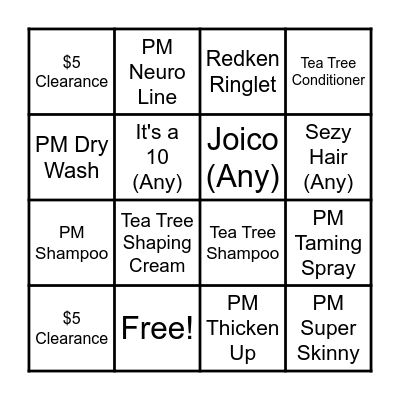 Product BINGO Card