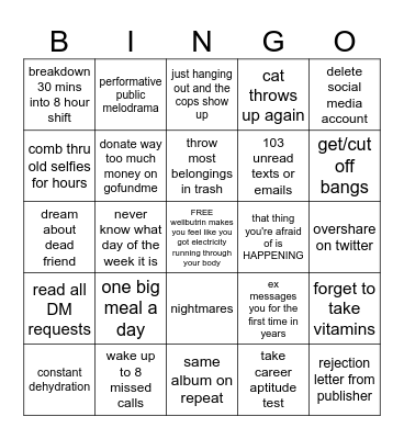 bad time bingo Card
