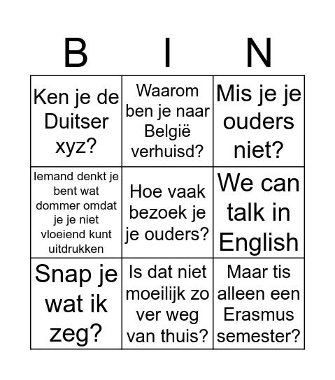 Belgier Bingo Card