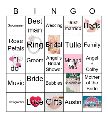 Angel's Bridal Bingo Card