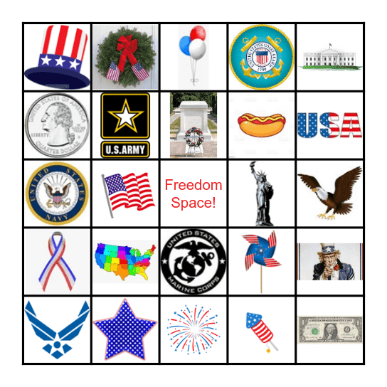 Veterans Day Bingo Card