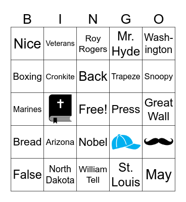November Trivia Bingo Card