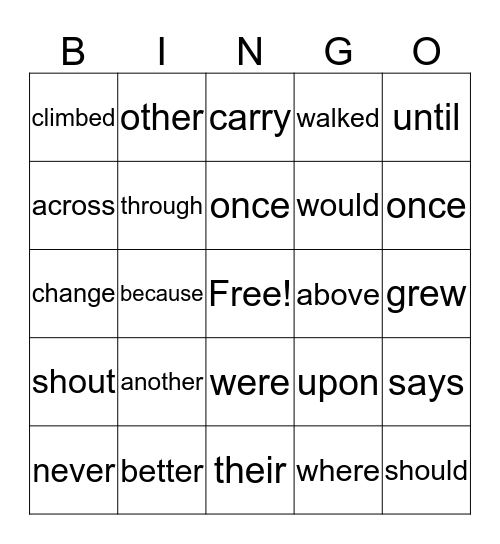 Q3 Sight Words Bingo Card