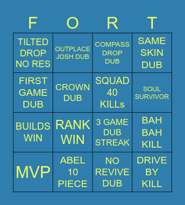 OG FORTNITE Bingo Card