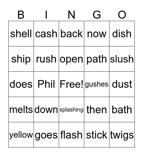 1st Grade Lesson 13 Bingo Card
