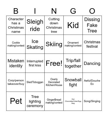 Hallmark Movie Drinking Bingo Card