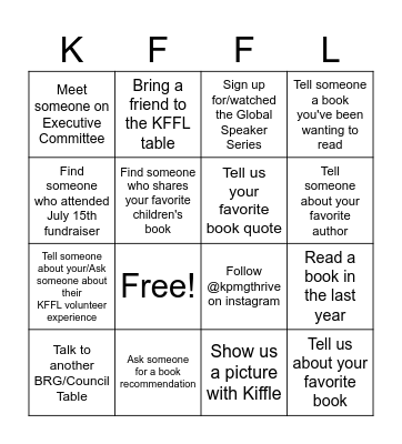Literacy Bingo Card