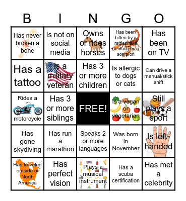 Domestic Transportation Team Meeting Bingo Card