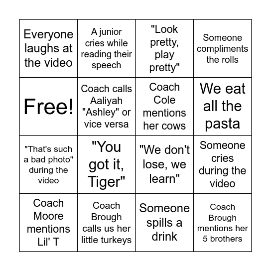 2023 FH Banquet Bingo Card