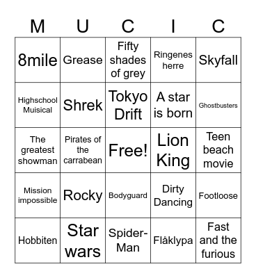 MOVIENIGHT Bingo Card